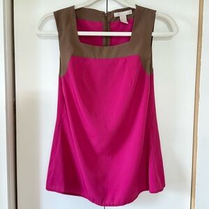 Banana Republic Pink and Brown Sleeveless Workwear Top Size 2
